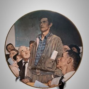 Vintage decorative plate.  Norman Rockwell- Freedom of Speech.